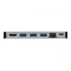 USB-C dokk - 4K HDMI, USB 3.2 Gen 1, USB-A jaotur, GbE, mälukaart, 100W PD laadimine, eemaldatav kaabel U442-DOCK5D-GY
