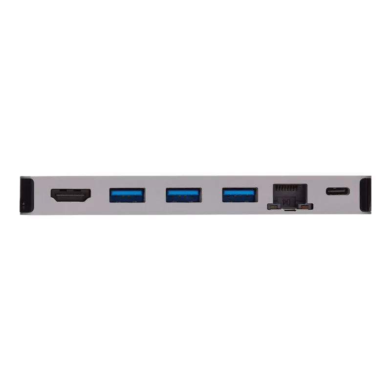 USB-C dokk - 4K HDMI, USB 3.2 Gen 1, USB-A jaotur, GbE, mälukaart, 100W PD laadimine, eemaldatav kaabel U442-DOCK5D-GY