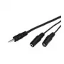 Wentronic Goobay 3,5 mm pesa-adapterkaabel, must, 0,2 m - 3,5 mm pistik (3-kontaktiline, stereo) > 2 x 3,5 mm pesa (2-kontaktiline, mono) (50465)