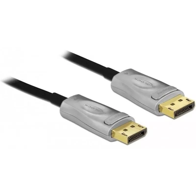 DeLOCK - DisplayPort-kaabel - DisplayPort (M) DisplayPort (M) - DisplayPort 1.4 - 15,0 m - toetab 8K UHD (7680 x 4320) - must (85886)