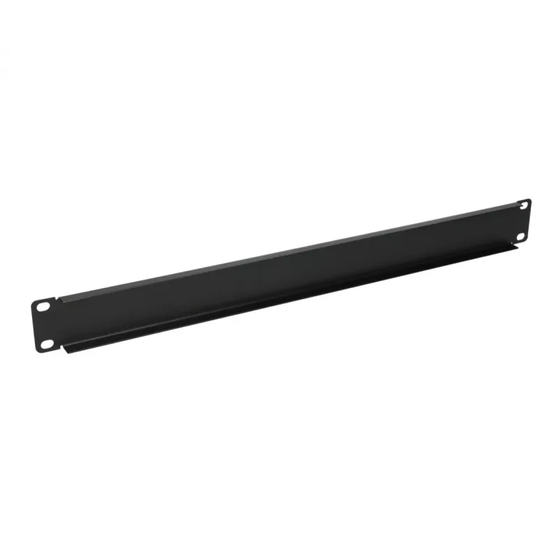 Rack blanking panel Extralink Front Blank Panel 1U 19 inch Must, terasest korpus