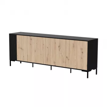 Cama meble'i MERCI kummut 200 x 40 x 74 cm — must/artisan tamm, puitlaastplaat