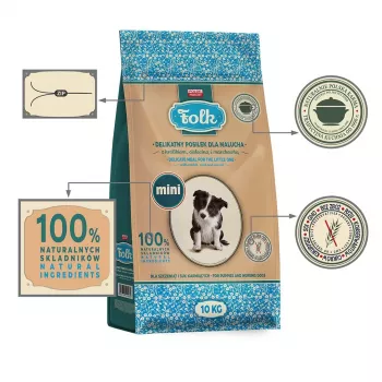 FOLK Junior Väikest tõugu õrn eine kutsikale küüliku-, vasika- ja porgandilisandiga - kuivtoit koertele - 10 kg