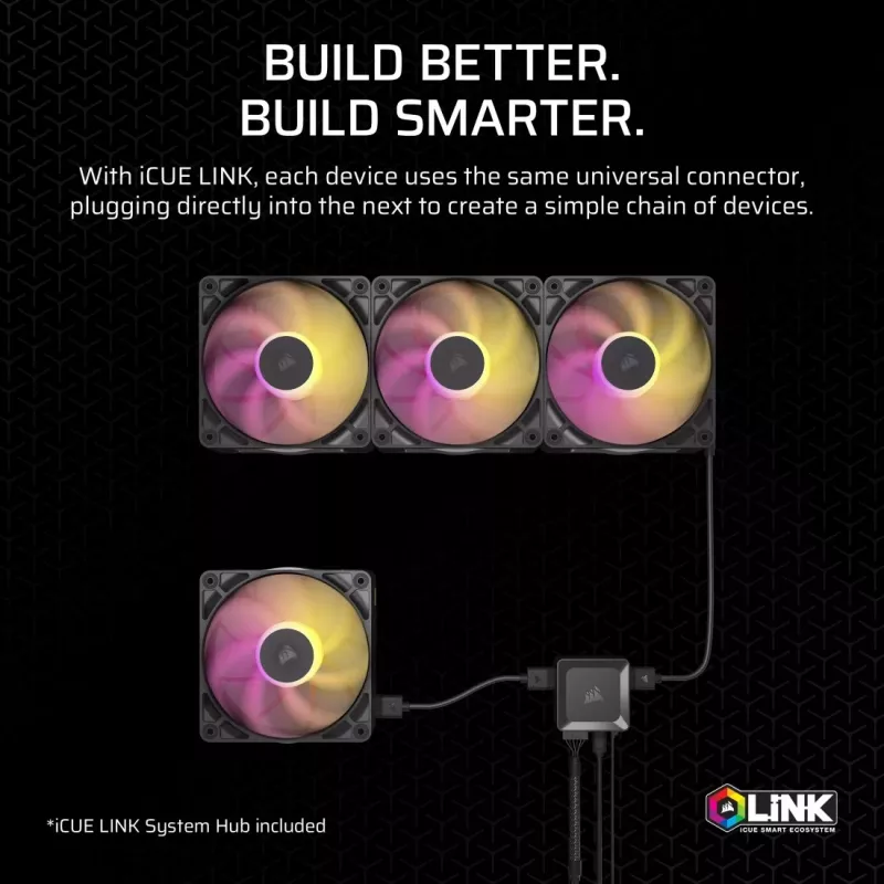 Corsair iCUE LINK RX120 MAX ARGB 120mm Case Fans 3-Pack Must