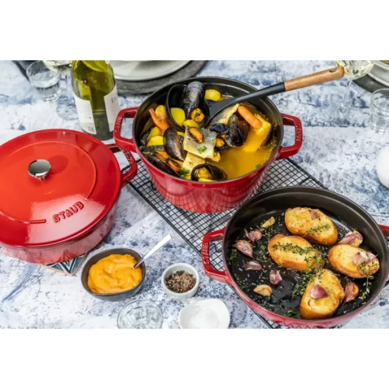 Staub La Cocotte ümmargune malmist pajaroog -- KOMPLEKT 3 TÜKKI