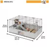 Puuri FERPLAST Modular 2 küülikutele ja merisigadele 109x72x56 cm, metall, hall, varbavahe 23 mm