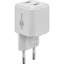 USB-C Dual-Fast Charger Nano, PD, GaN, 35 Watt (valge, 2x USB-C, Power Delivery 3.0)