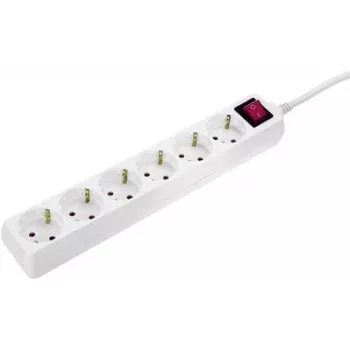 Pikendusjuhe AS Schwabe Multipower Strip 11671 — valge, Schuko pistikupesad pealülitiga