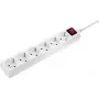 Pikendusjuhe AS Schwabe Multipower Strip 11671 — valge, Schuko pistikupesad pealülitiga