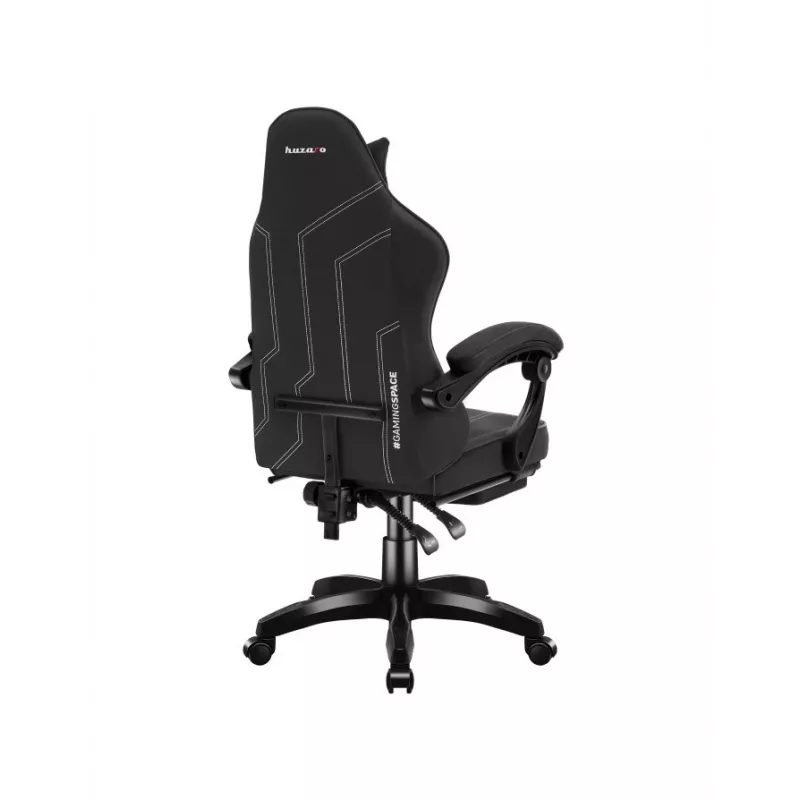 Mängutool huzaro Force 3.7 Carbon Must — ergonoomiline, reguleeritav kõrgus 107,5–116,5 cm, 5 ratast, nimme- ja kaelapadi