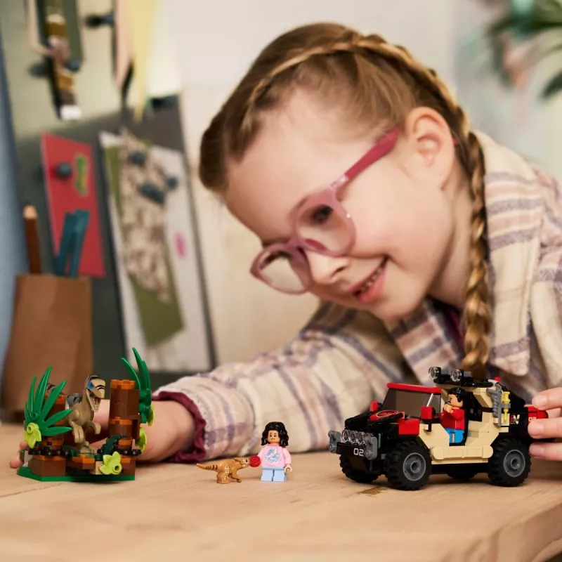 Ehituskomplekt LEGO Jurassic World 76972 Raptor Off-Road Escape, 285 tk, 2 minifiguuri, vanus 6+
