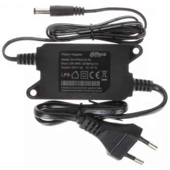 Toiteplokk DAHUA PFM321D, siseruumidesse, 12 V, sisend 100–240 V 50/60 Hz, must, 84×41×26 mm