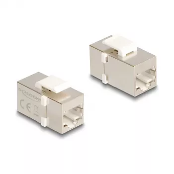 Keystone-moodul DELOCK 90637 — lame RJ-45, hõbe/valge, 16,1×29,9×20,7 mm