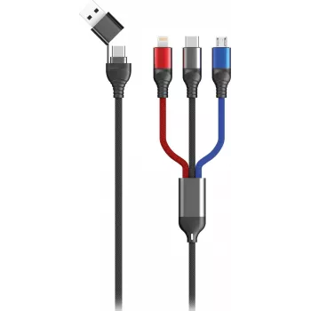 USB-kaabel 2GO 797361 1,2 m USB A/USB C USB C/Micro-USB B/Lightning