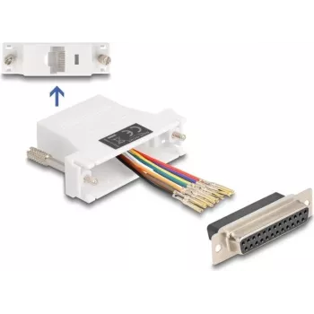 DeLOCK D-Sub 25-kontaktiline emane RJ45-emane kokkupanekomplekt valge VGA RJ-45