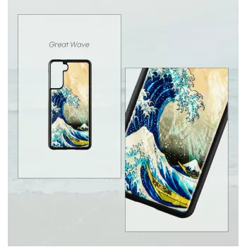 Telefonikott iKins Samsung Galaxy S21+ jaoks — kaitsev tagakaas 'suur laine'
