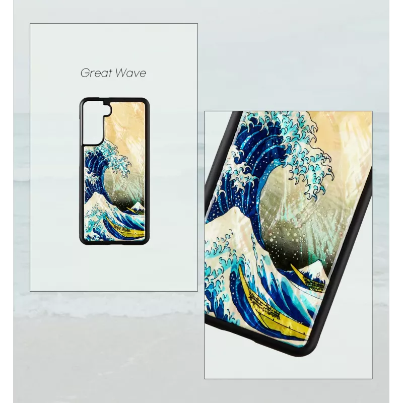 Telefonikott iKins Samsung Galaxy S21+ jaoks — kaitsev tagakaas 'suur laine'