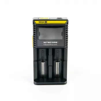 Akulaadija Nitecore D2 — 2 pesaga laadija AA/AAA/AAAA/C patareidele, 100–240V sisend, 4,2V väljund, must