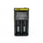 Akulaadija Nitecore D2 — 2 pesaga laadija AA/AAA/AAAA/C patareidele, 100–240V sisend, 4,2V väljund, must