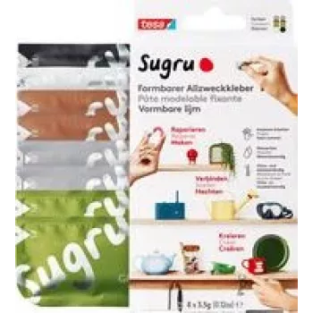 tesa Sugru universaalne liim 41285-00001-00 Must, Valge, Roheline, Pruun, Hall 8 tk (41285-00001-00)