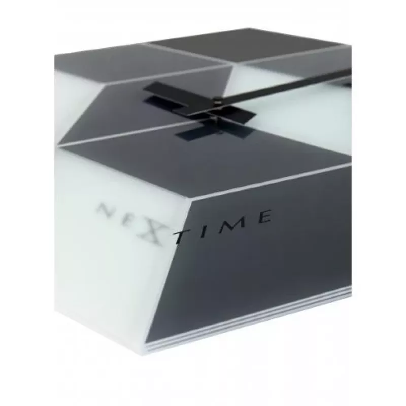 NeXtime klok 8171 Cubic, 43,5x37 cm, Sein, Must/Valge/Hall