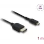 HDMI-kaabel DELOCK 81690 — 1 m, HDMI tüüp A (standard) tüüp D (mikro), kullatud kontaktid, 48 Gbit/s, 7680×4320, must