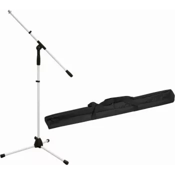 Mikrofonistatiiv Omnitronic MS-1W poomiga — valge viimistlus