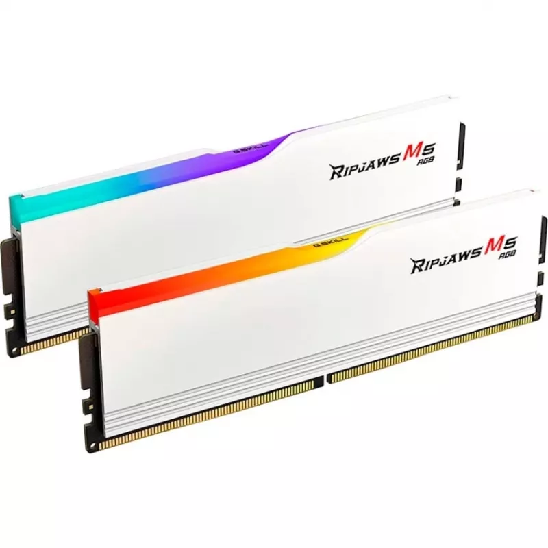 DIMM 64 GB DDR5-5200 (2x 32 GB) Dual-Kit, mälu valge, F5-5200J4040A32GX2-RM5RW, Ripjaws M5 RGB, INTEL XMP