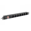 Lanberg | Toitejaotuse seade (PDU) 19 tolli 1U 10A 2M 7X Schuko pistikupesa | PDU-07F-0200-IEC-BK