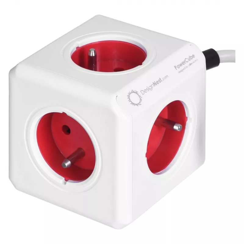 Allocacoc 2304/FREXPC pikendusjuhe 3 m 5 AC pistikupesa Siseruumides Punane, Valge