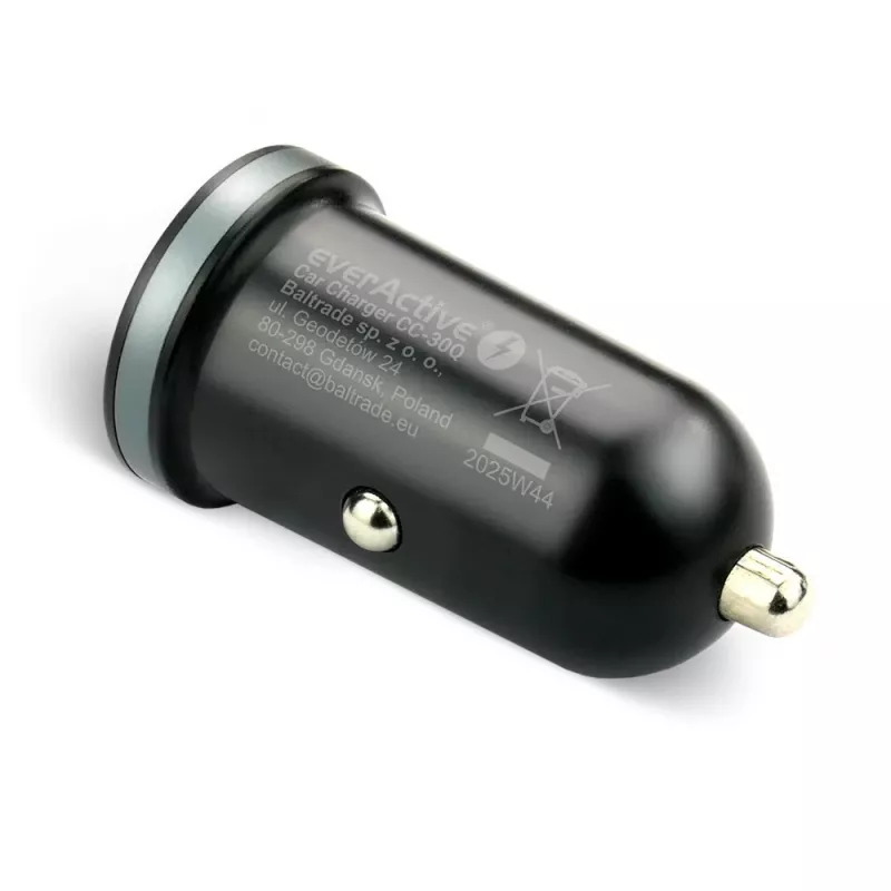 Autolaadija everActive CC-30Q QC3.0 35W — 1x USB-A, 1x USB-C, kiirlaadimine