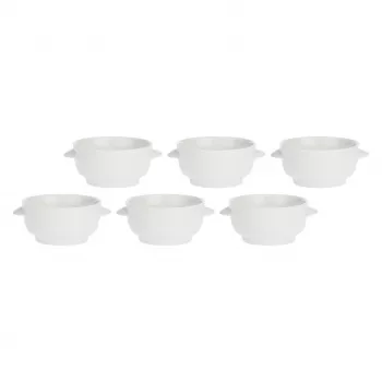 Supikausside komplekt LA PORCELLANA BIANCA P001500916 — 6 tk, valge, 12,5 cm läbimõõt