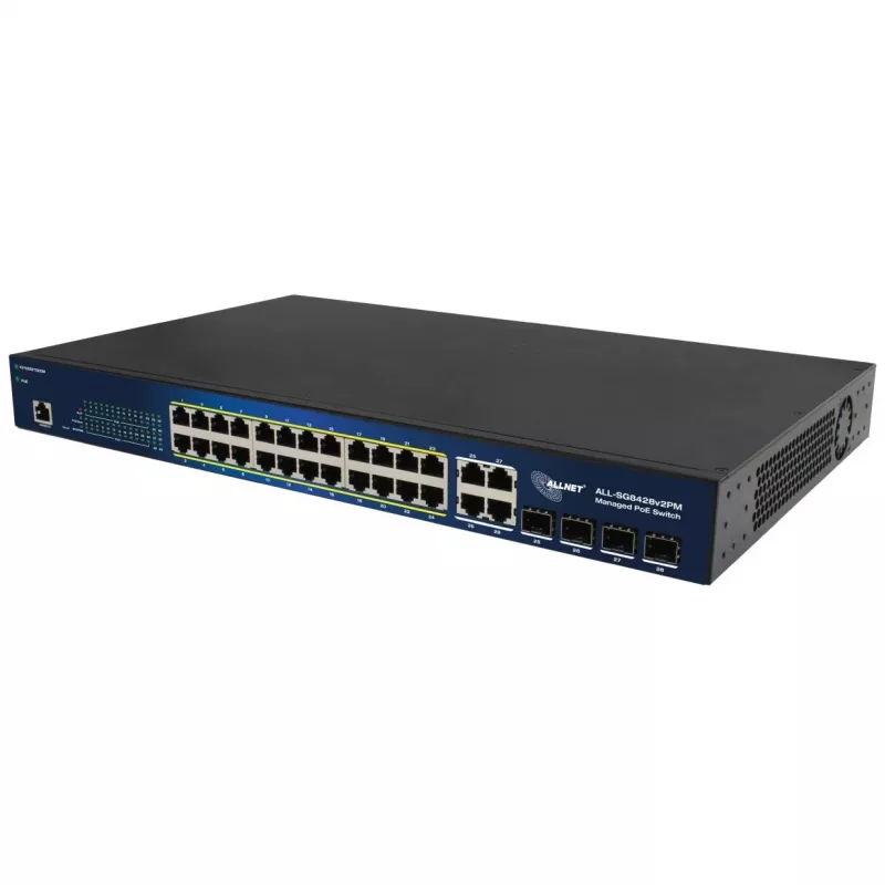 Hallatav lüliti ALLNET ALL-SG8428V2PM 24 porti Gigabit Ethernet PoE