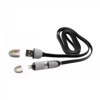 USB A-pistik – mikro-USB + 8-kontaktiline iPh isane kaabel SBOX 1 m Must