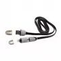 USB A-pistik – mikro-USB + 8-kontaktiline iPh isane kaabel SBOX 1 m Must