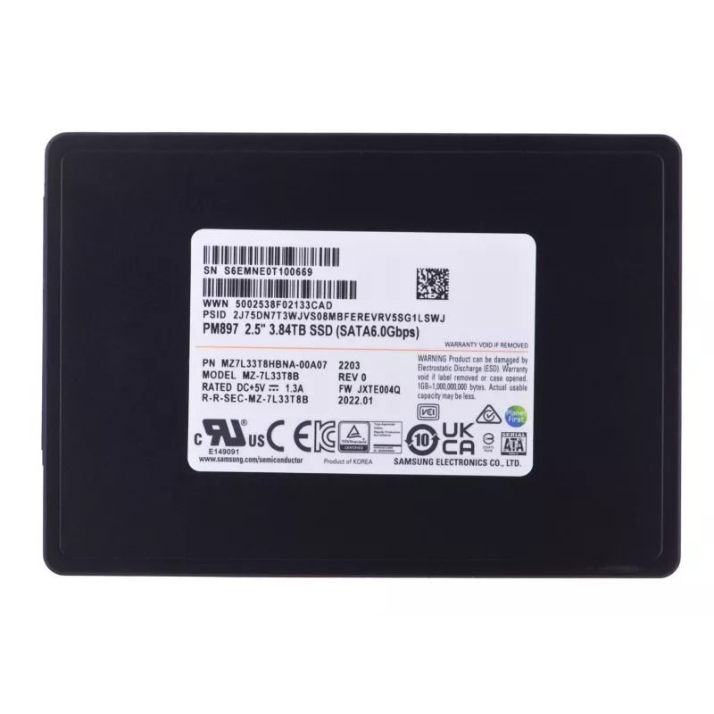 Samsung PM897 3.84 TB 2.5-tolline Serial ATA III V-NAND