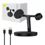 Baseus Swan 3-in-1 juhtmevaba magnetlaadimisalus 20 W must universaalne versioon (sisaldab: USB-C–USB-C kaabel 3A 1m)