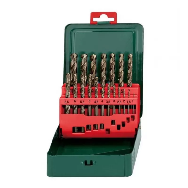 Puurikomplekt Metabo HSS Cobalt 19 tk DIN 338, silindrilise varrega