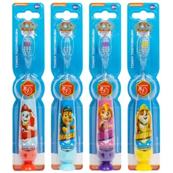 Laste Paw Patrol vilkuv hambaharjakomplekt iminapaga, 4 tk, assortiivärvides