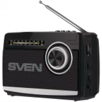 Kõlar SVEN SRP-155, must (3W, Bluetooth, FM/AM/Lühilaine, USB, microSD, taskulamp, aku)