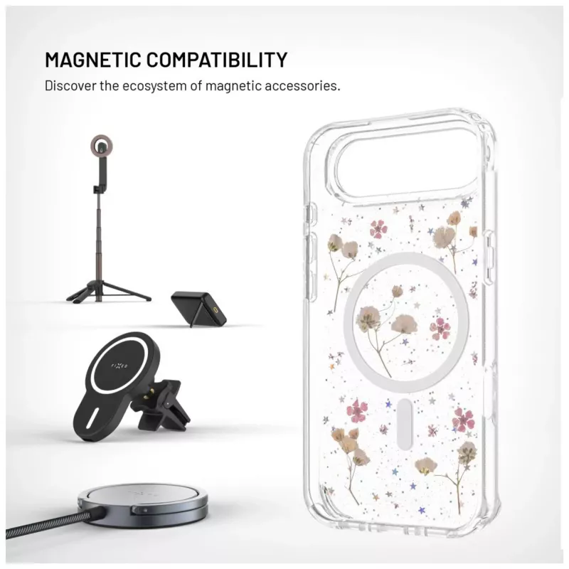 Tagakaas FIXED Apple iPhone Airile — TPU, MagBloom-ühilduv, Blush Plum