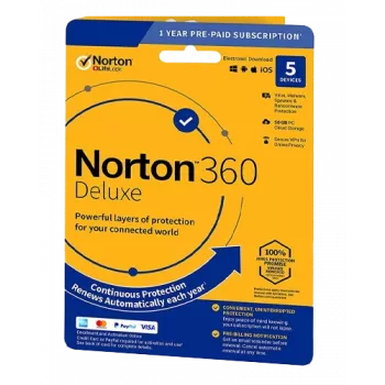 Norton 360 Deluxe | 5 seadet | 1 aasta | 50 GB pilvesalvestus | EL | MITTE TELLIMUS |