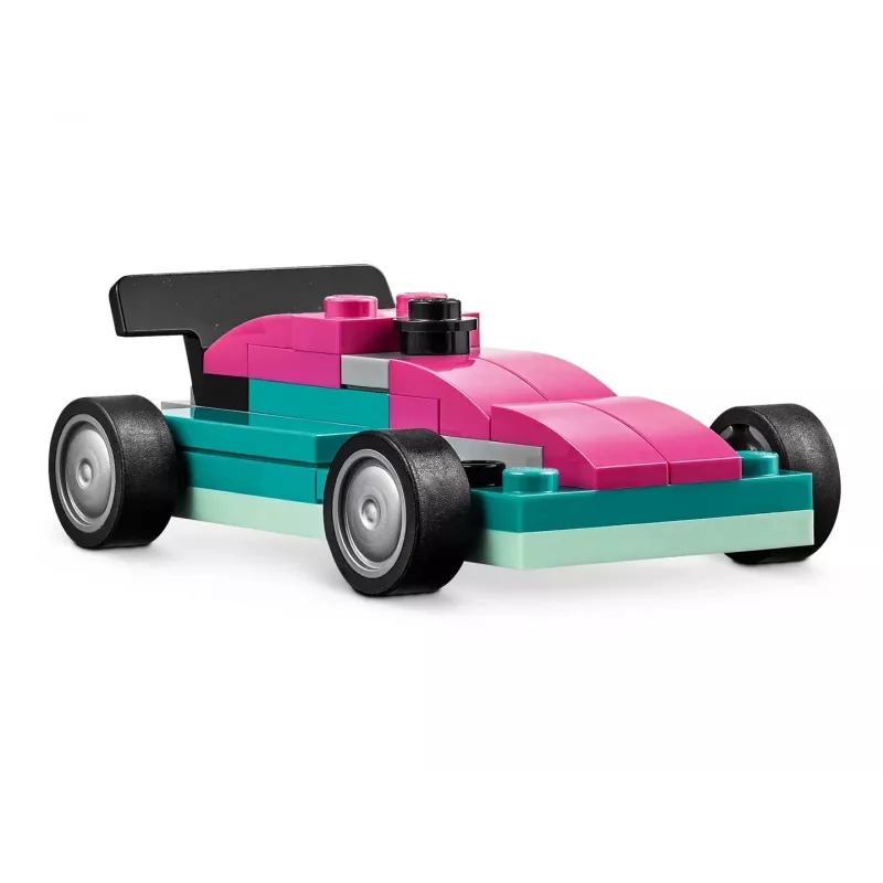 LEGO Classic Creative Vehicles Värviliste Mudelautode Komplekt Poltseiautoga ja 11023 Classic Roheline Alusplaat 32x32 Naastuga Ehitusmuru