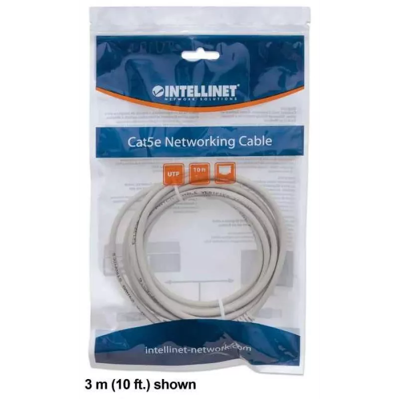 Intellinet võrgupatch-kaabel, Cat6, 1 m, hall, CCA, U/UTP, PVC, RJ45, kullatud kontaktid, snagless, kaitseümbrisega, eluaegne garantii