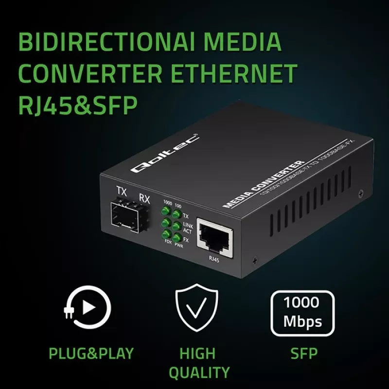 Meediakonverter LÜLITI Ethernet 1x RJ45 1x SFP
