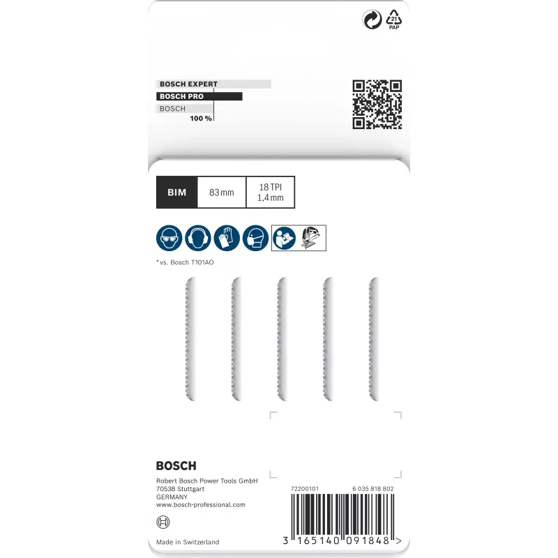 Pusletera Bosch T 101 AOF Bimetal 8.3 cm 5 tk