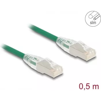 Võrgukaabel DeLOCK RJ45 Cat.6A pistik pistikusse 0,5 m roheline