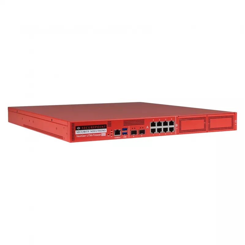 Securepoint RC1000R G5 turvalisuse UTM-seade, 30 Gbit/s, 3,5 Gbit/s, 1000 kasutaja(t), AES, juhtmega, RJ-45