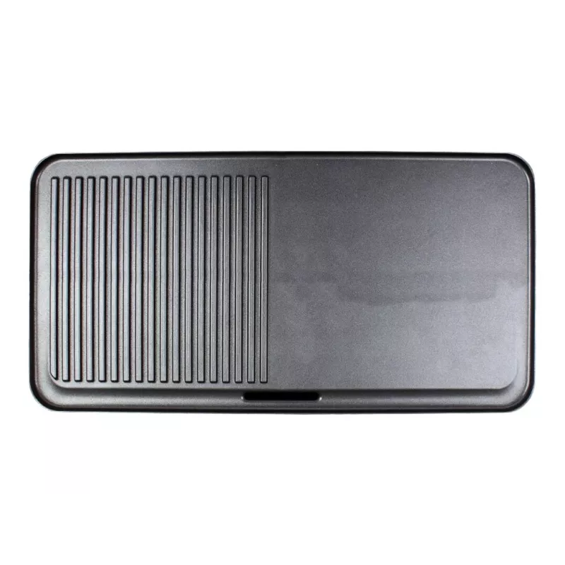Elektriline lauagrill Rommelsbacher BBQ 2003 — 1900 W, 50×25 cm, sooneline + Teppanyaki, reguleeritav termostaat, hõbedane/must