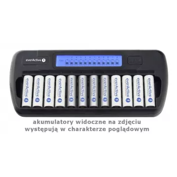 Akulaadija everActive NC-1200 — universaalne 12 akulaadija AA/AAA jaoks, 12 V sisend, must